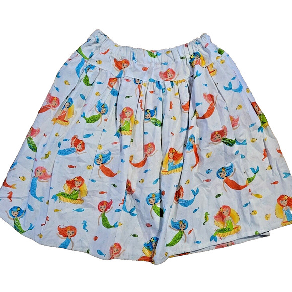 Girls Sz 16 SKIRT Mermaid Aquatic Friends Josiekat's Trunk Colorful Poodle White - Picture 1 of 3